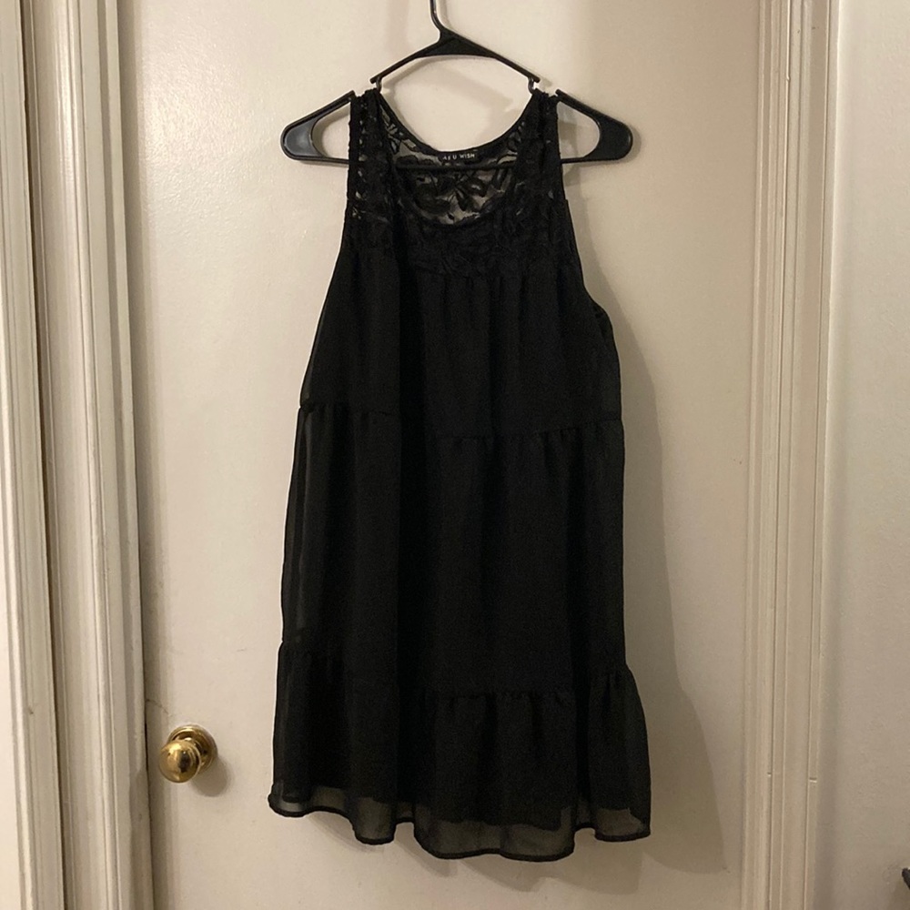 Black sleeveless tank dress